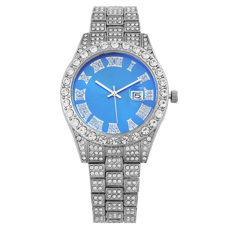 Новые бриллиантовые часы с римским календарем и полным бриллиантовым ремешком для женщин, женские часы, женские часы