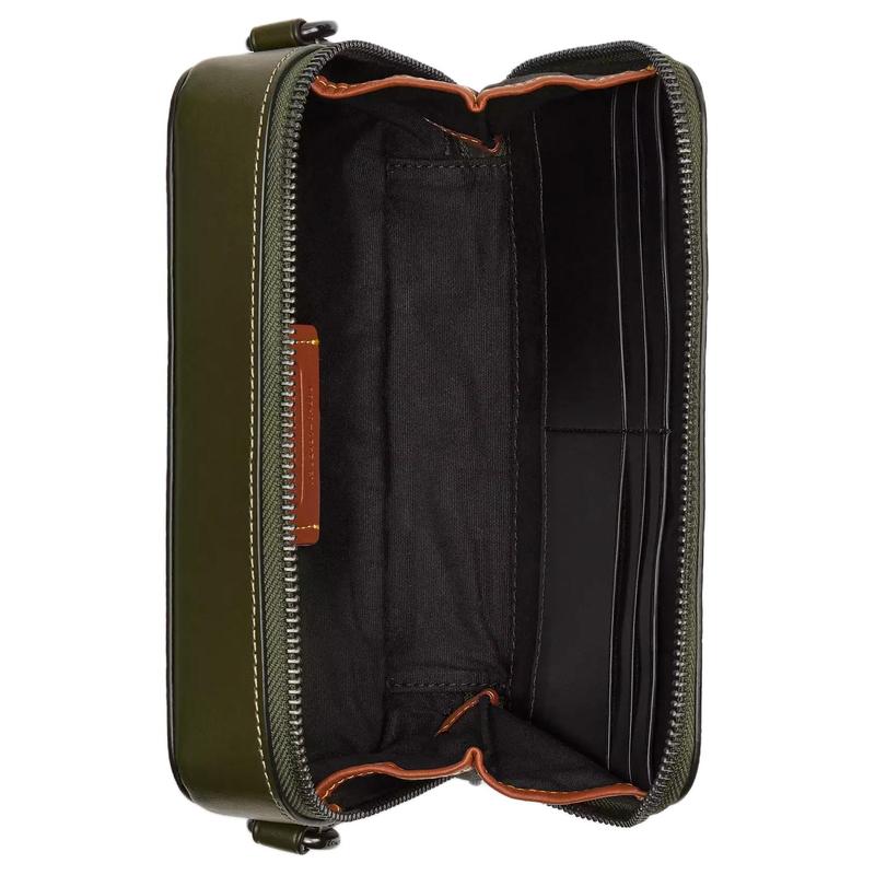Coach Чартер 19 signature камуфляжный принт застежка-молния coated canvas кросс-боди на плечо маленькая мужская зеленая