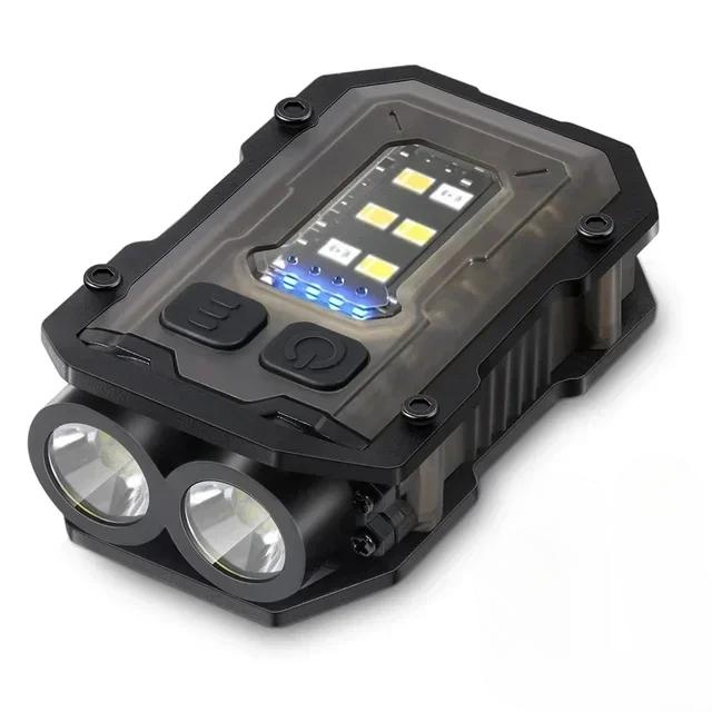 Multi-function Mini LED COB Flashlight Dual Light Source Super Bright Portable Torch Type-C Rechargable Camping Emergency Lamp