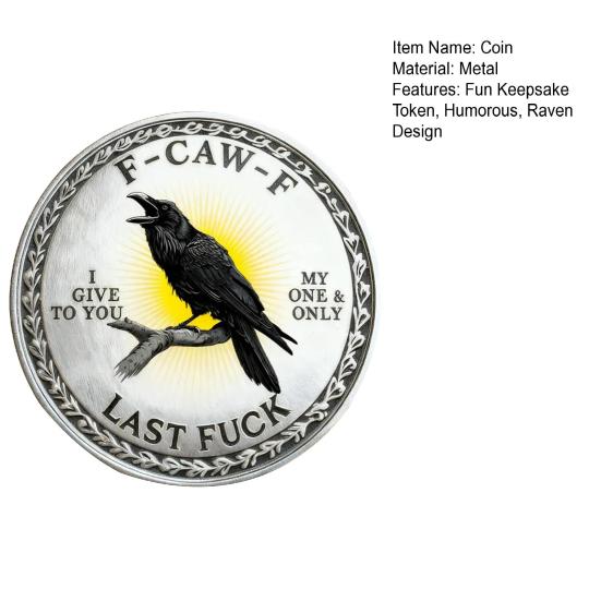 Yousheng F-CAW-F Памятная металлическая монета 2 дюйма Ворон Символ свободы и юмора Коллекционная монета для того, чтобы отпустить и двигаться дальше