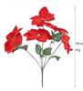 5-pronged poinsettia simulated bouquet flannel Christmas flower fake flower festive decoration green plant potted plant Christmas festive atmosphere