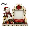 Decorative Solid Wood Frame Christmas 2D Wooden Picture Frame, Painted Snowman Santa Photo Xmas Vintage Desktop Decor Tabletop Keepsake Ornament,