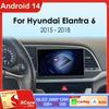 Android 14 автомобильное радио для Hyundai Elantra 6 2015 2016 2017 2018 Qualcomm Multimidia видеоплеер GPS навигация разделенный экран DPS