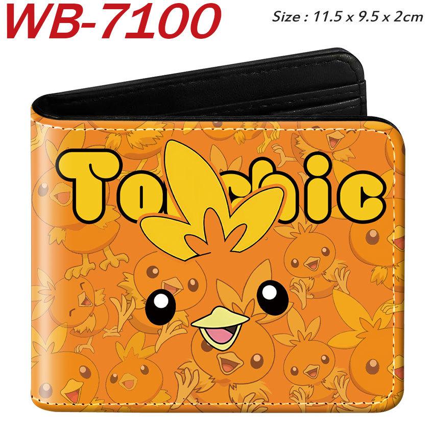 Pokemon Full Color Short Card Holder Folded Coin Purse Cute Pikachu Wallet 1pcs