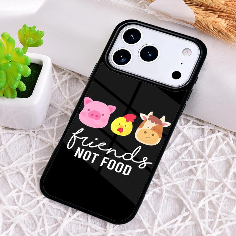 Vegan Friends Not Food Shockproof Phone Case for iPhone 17 Air 16e 15 11 12 14 13 Pro Max Cover Coque