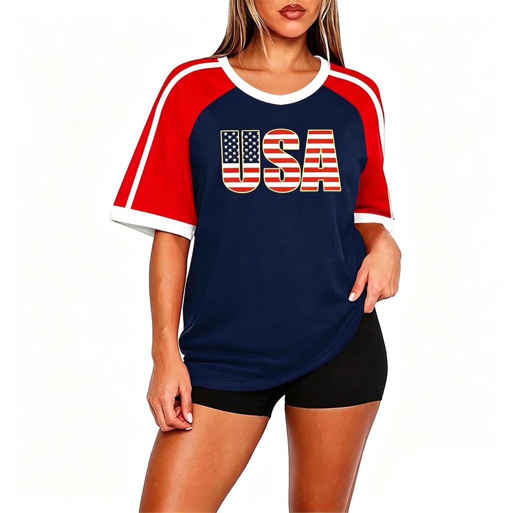 Women's Round Neck Soccer Top for Football Fans