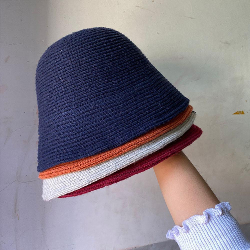 Fashion Women Winter Knitted Thicken Autumn Bucket Hat Warm Hats Felt Wool Hat Fishing Cap