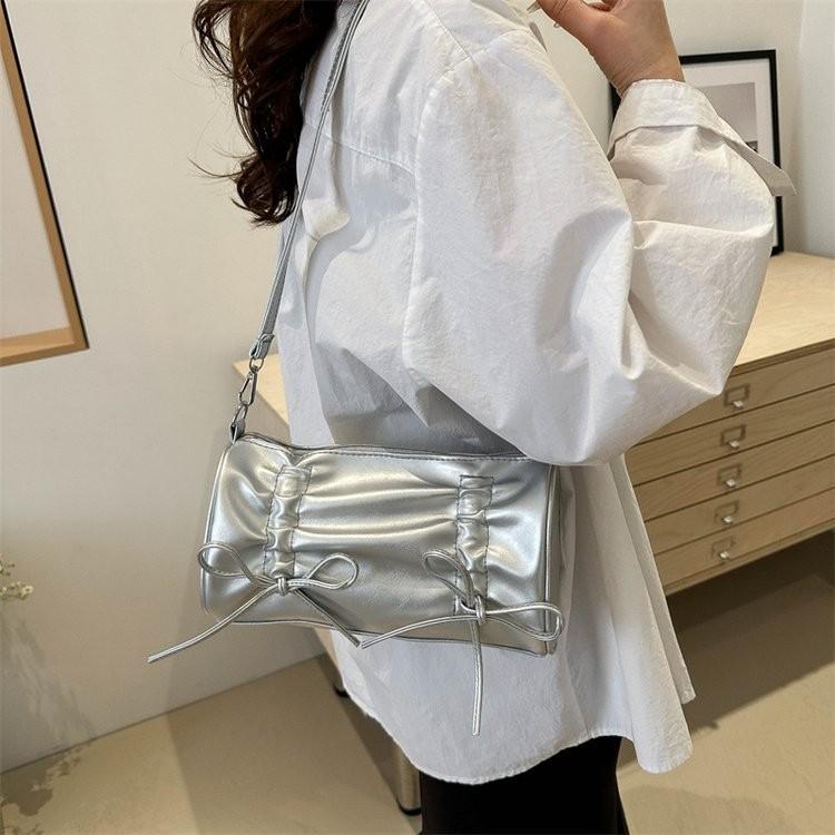 Stylish Korean-inspired Women's Shoulder Tote Bag With Bow For Spring Summer 2024