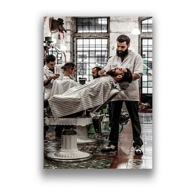 Винтажный набор холстов для парикмахерской - Трио современных эстетичных принтов для украшения салона