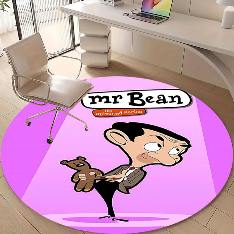 1pc Mr Bean2 Design Printed Area Round Carpet for Bedroom Living Room Home Decor Rugs Mat Non Slip Mat Rug for Bedside