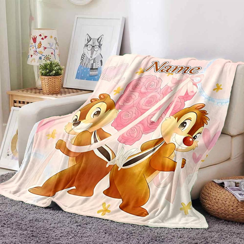 Custom Name Chip 'n' Dale Adventure blanket for Couch & Bed, Plush Cozy Fuzzy Blanket Super Soft & Warm Blankets for Fall and Winter. 0908425