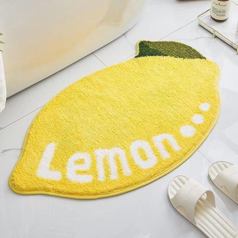 Little Fresh Fruit Special Imitation Cashmere Carpet Warm Machine Washable Bathroom Door Carpet Porch Mat Home Decor