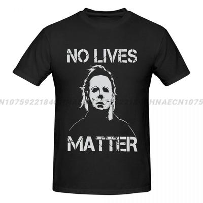 Футболка No Lives Matter Майкл Майерс Ужасы Оверсайз Футболки Мужская Винтажная Смешная Для Мужчин Топ y2k Мужская футболка с коротким рукавом