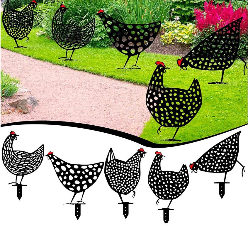 1PC Creative Garden Place Rooster Simulation Small Ornament Lawn Decoration Garden Plug