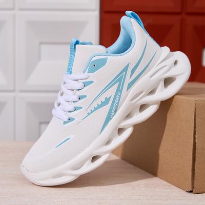 Модные кроссовки на шнуровке для женщин Легкие дышащие повседневные кроссовки Эластичные для улицы Бег трусцой Упражнения Спортивная обувь