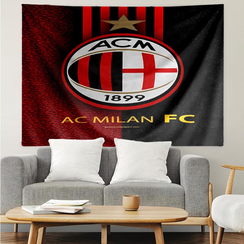 Associazione Calcio Milan Tapestry for Bedroom Aesthetic Classroom Tapestries Wall Hanging for Living Room Dorm Office,Ideal Creative Gift