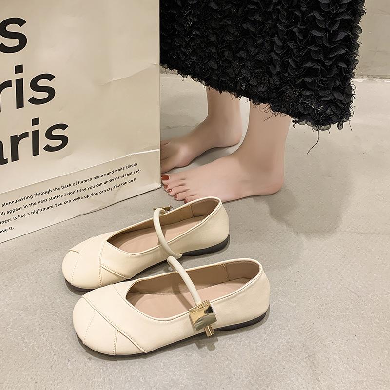 Серебристые туфли из мягкой кожи на плоской подошве, женская одиночная модель, лето 2025, новая универсальная обувь для беременных, одинарные туфли, туфли Мэри Джейн с юбкой