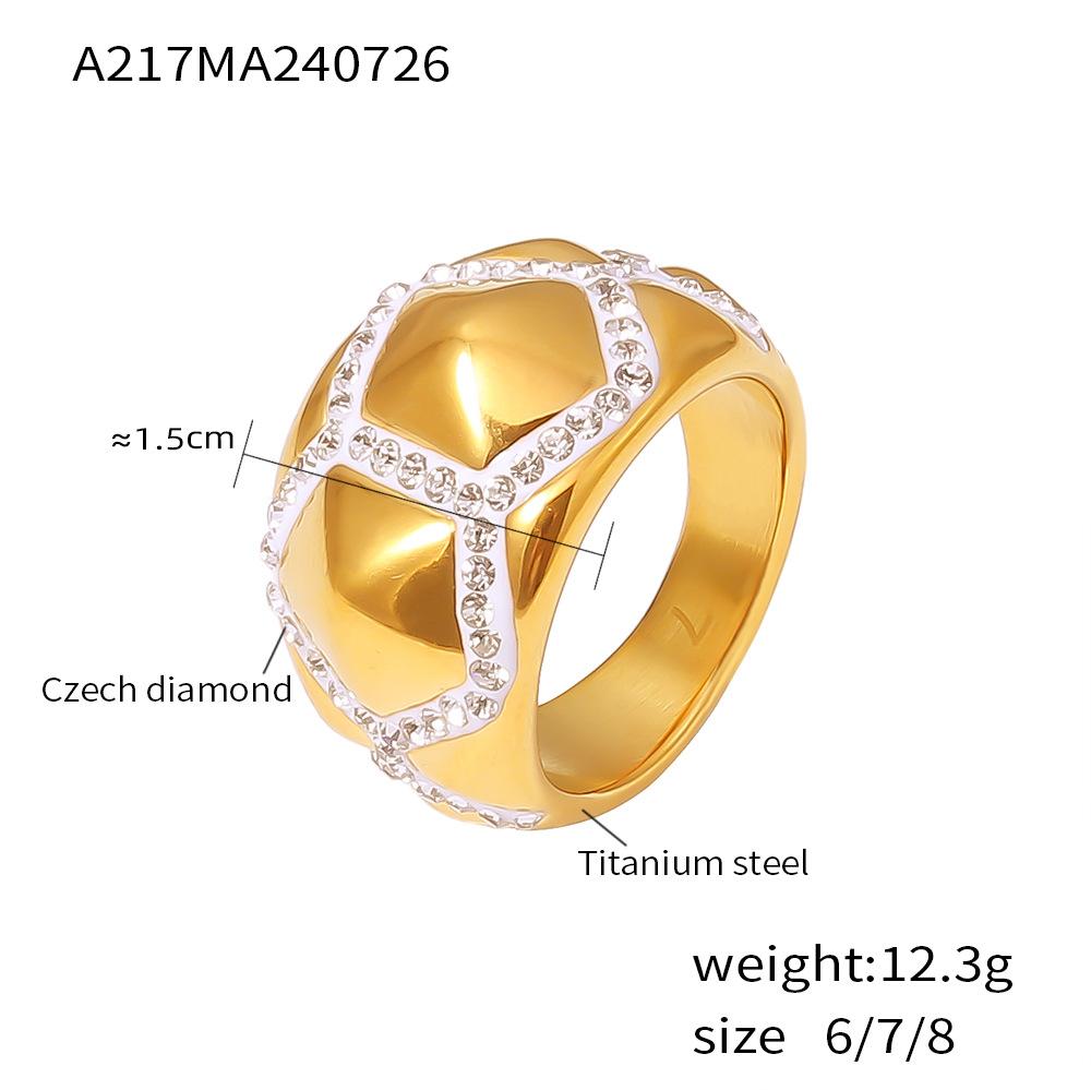 Кольцо Wind Pentagonal Splicing Diamond Set с бриллиантами Niche Light Luxury Design, ювелирные изделия из титановой стали с покрытием из 18-каратного золота