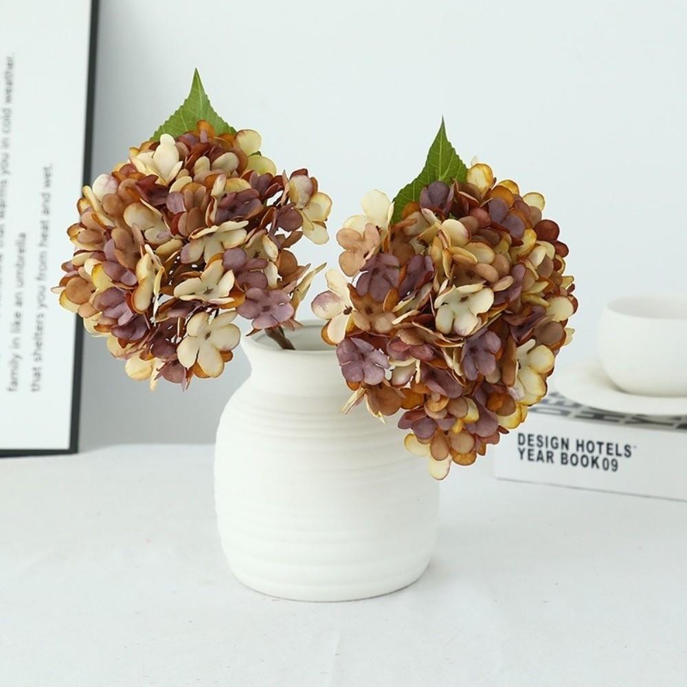1/2/5Pcss 33cm Artificial Hydrangea Single Stem Fake Plant New Fake Flowers for Indoor Decor