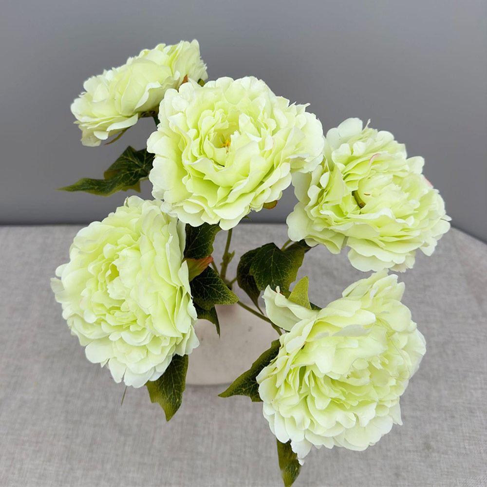 5 Голов Многоцветный Искусственный Цветок Пион Пион Свадебные Букеты Реалистичные Цветы Домашнее Украшение
