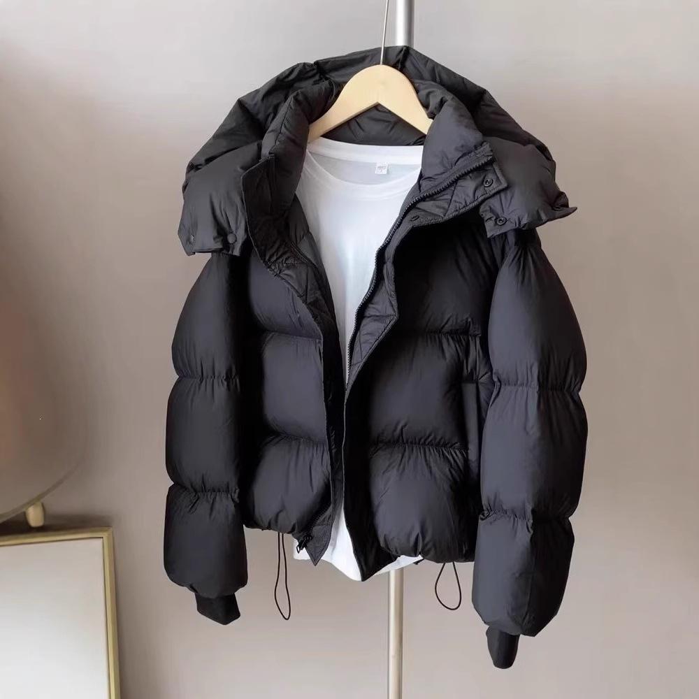 Loose puff bread cotton-padded clothes women's short hooded thickened cotton clothes women's clothing stall physical goods