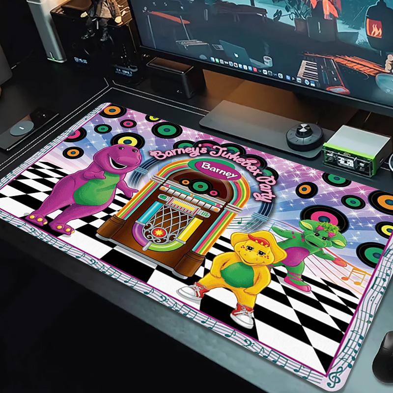 Barney Cartoon Color Mouse Pad Large Gaming Table Cushion Non-slip Laptop Tablet Big Mousepad XXL Mat Mini PC Playmat With Lock edge