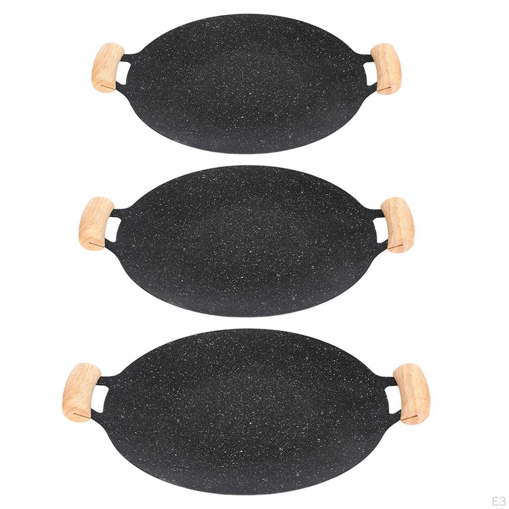 Кухонные сковороды Тарелка для барбекю Прочная Двуручная конструкция Сковорода-гриль Жарка для кухни