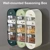 Wall Mounted Seasoning Box Salt Pepper Spice Rack Jar Sugar Bowl Spice Box Organizer Kitchen Spice Organizer Set Storage Shelf