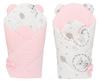 Baby wrap VELVET pink with ash wreaths