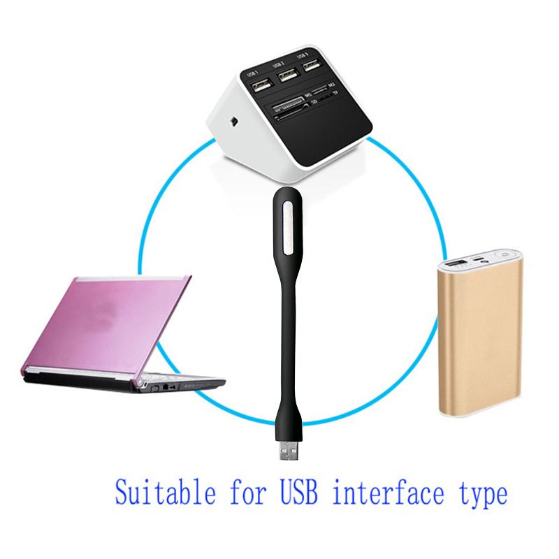 Черный мини-ПК Компьютер Чтение Гибкая светодиодная лампа USB Яркая клавиатура Лампа