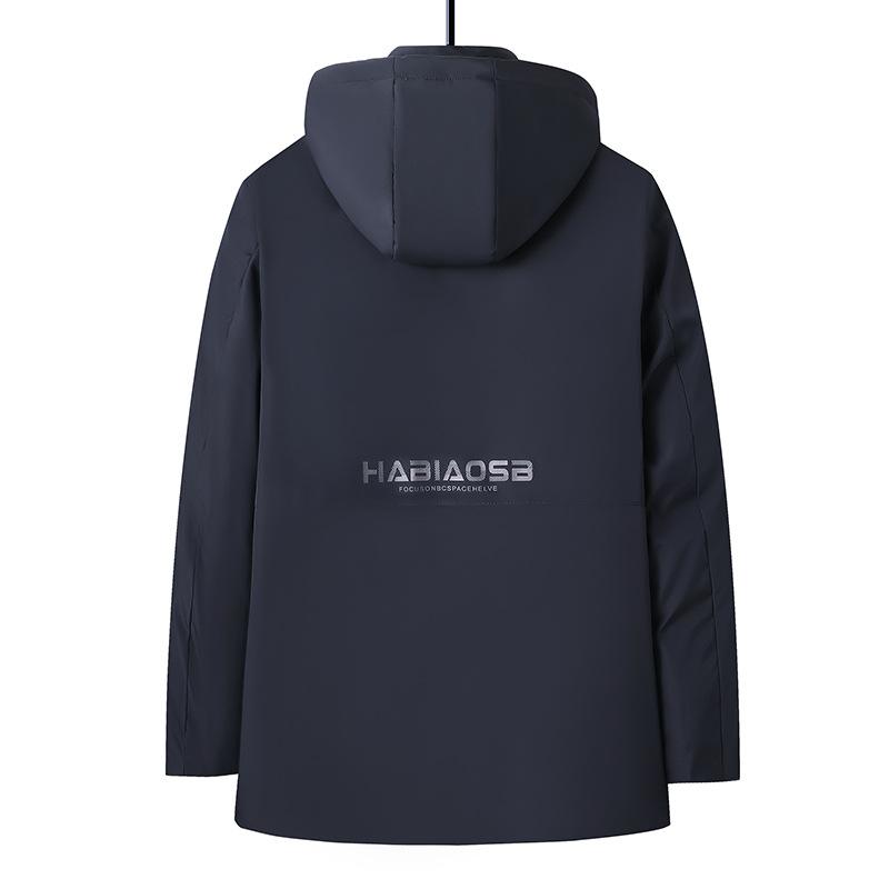 Men's Winter Thickened Cotton-padded Jacket Business Casual Down Jacket Mid-length Cotton Coat