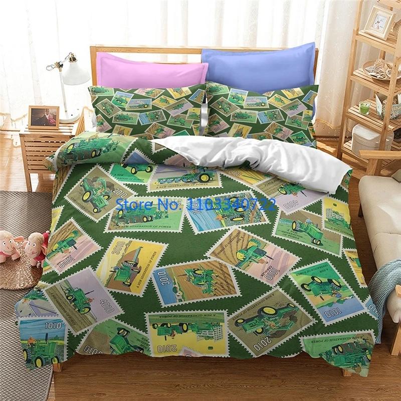 Farm Tractor 3d Bedding Set Duvet Cover Set 3D Print Comforter Cover Bedclothes for Boy Girl Bedding Sets Bedroom Decor