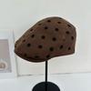 Sweet polka dot forward hat spring and summer thin outdoor outing sunshade beret foldable sunscreen hat women