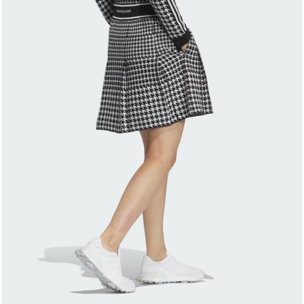 Adidas Golf 24fw Women S SeaSonal Skirt Prime Knit Pleated Skirt Im7260 Black
