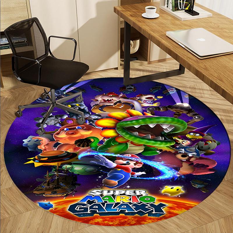 Yoshi Pattern Round Rug, Indoor/Outdoor Mat, for Picnic, Gameroom, Bedroom, Office, Living Room, Home Decor Carpet, Birthday Gift