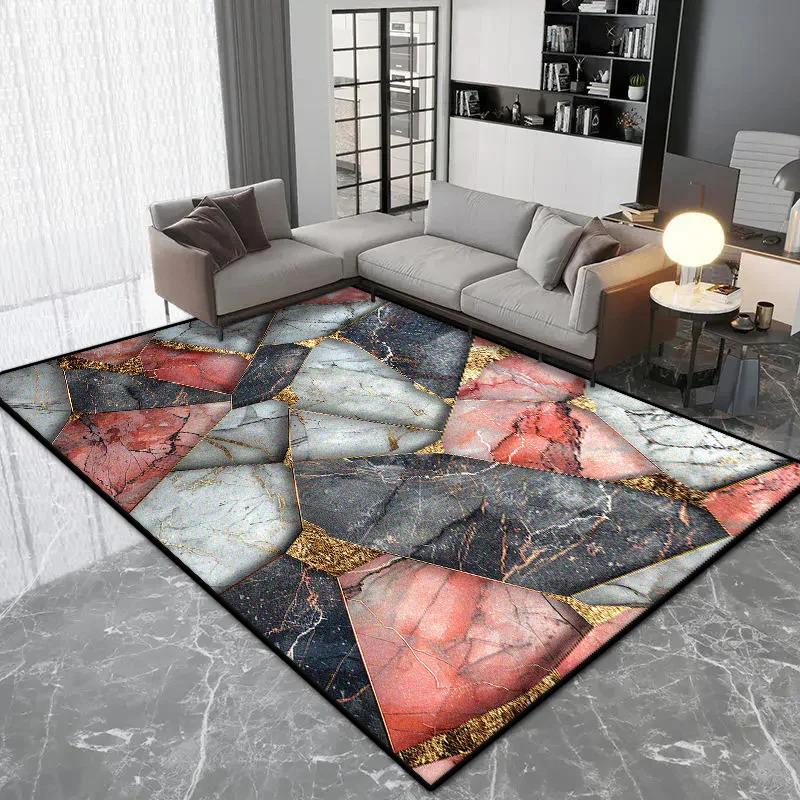 Ковер в скандинавском геометрическом стиле, роскошное украшение для гостиной, ковры большой площади для спальни, коврик для пола с противоскользящим покрытием, мягкий