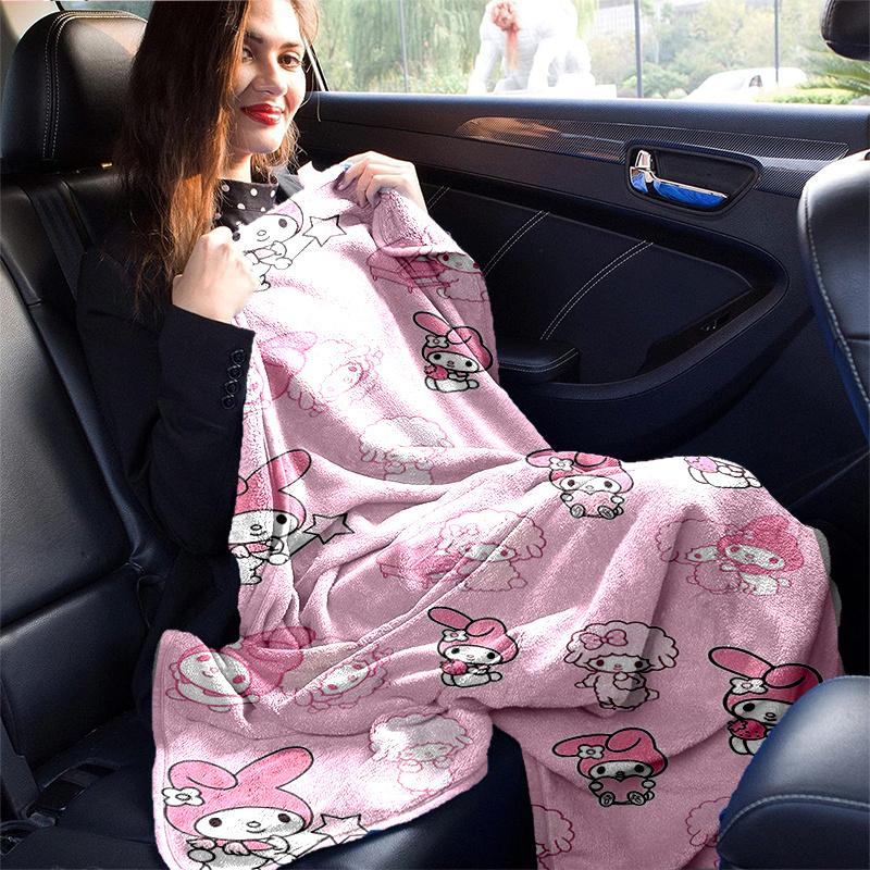 1pc My Melody and Little Twin Stars Blanket, Soft Throw for Home Decor, Gift Idea, Living Room, Travel, Camping, Car Blankets, Beach, Office Naps, Sui