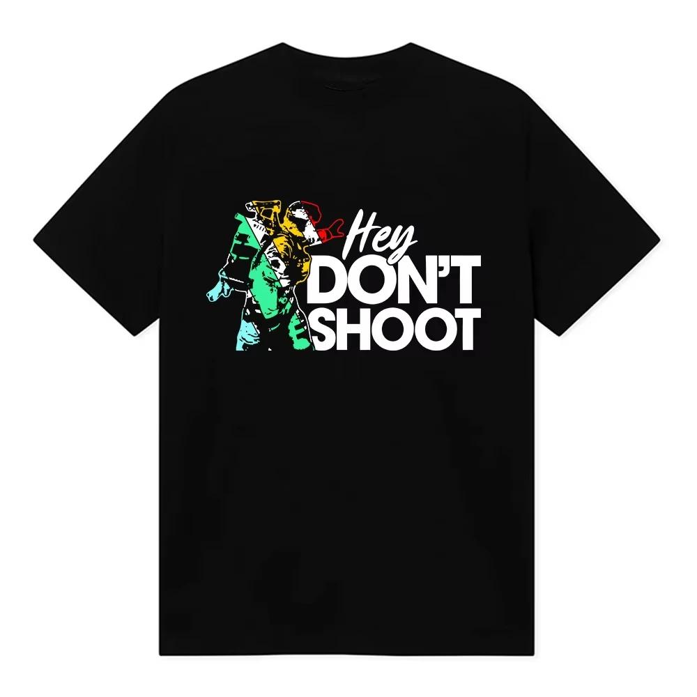 Don' Shoot Game Arc Raiders Футболка Унисекс Уличный Стиль Хип-хоп Чистый Хлопок Короткий Рукав Мужская Уличная Одежда Футболка