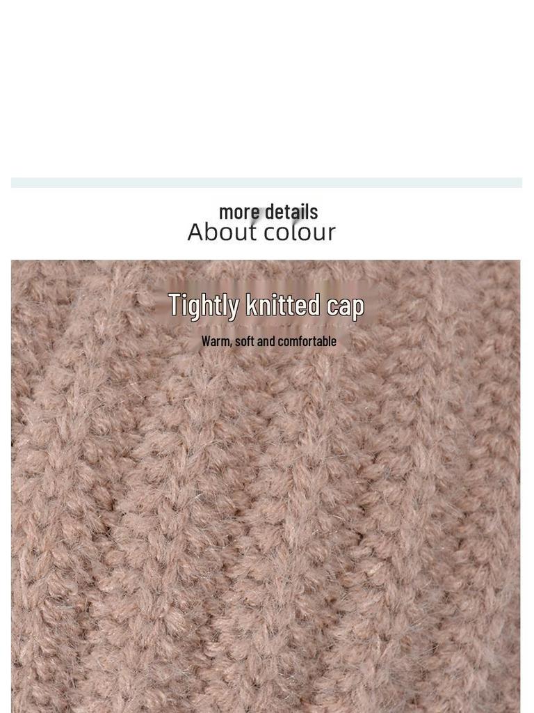 Женская зимняя вязаная шапка со снудом и маской - Ветрозащитная, с плюшевой подкладкой, из теплой шерсти, идеально подходит для велоспорта