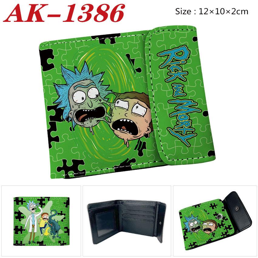 Rick and Morty Wallet PU Leather Snap Button Bifold Anime Card Holder Portable Short Purse