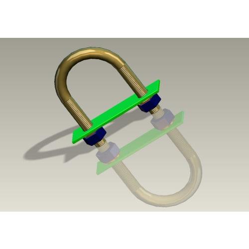 Aopin Round U-Bolts, 1.3" (33mm) Inner Width U-Bolt Brackets, 304 Stainless Steel, M8 Nuts, Plates, and Washers for Automotive/Car/Trailer Bumpers, Se