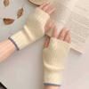 Women Winter Knitted Gloves Touch Screen Half Finger Cycling Warm Fingerless Anti Cold Windproof Outdoor Sports Gloves