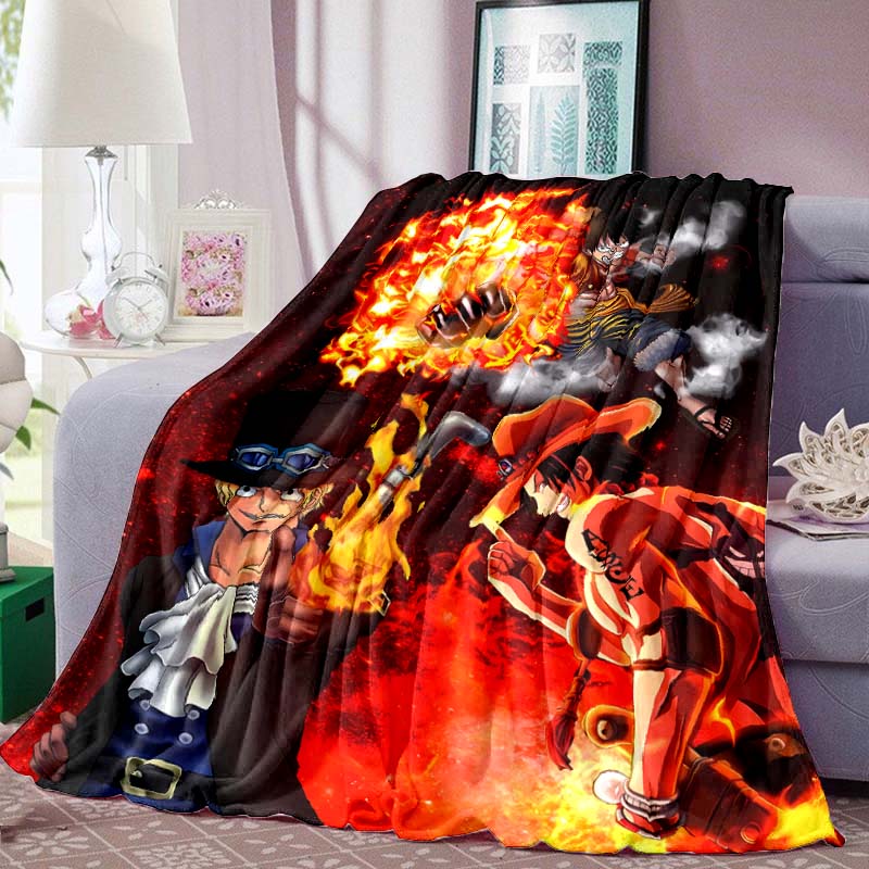 One Piece Print Blanket Warm Comfortable Flannel Blanket for Bedrooms, Sofas, Beds, Chairs, Picnics, Travel -LXR22