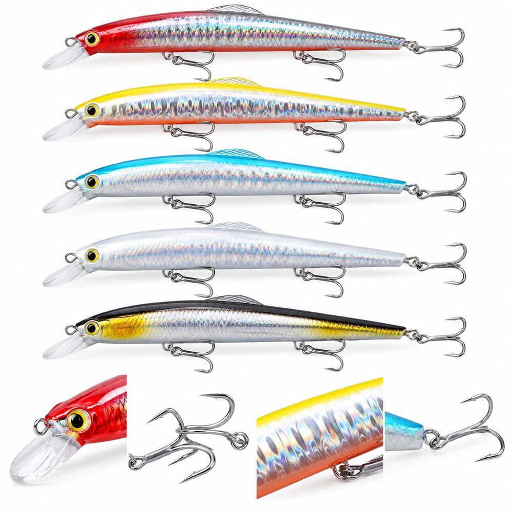 3D Bionic Fish Eyes Simulated Fish Body Streamline Bionic Bait Floating Minnow Freshwater Fishing