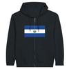 Толстовка с капюшоном на молнии - PIXELFORMA - Флаг Сальвадора - Черный - Полиэстер-Хлопок - Унисекс