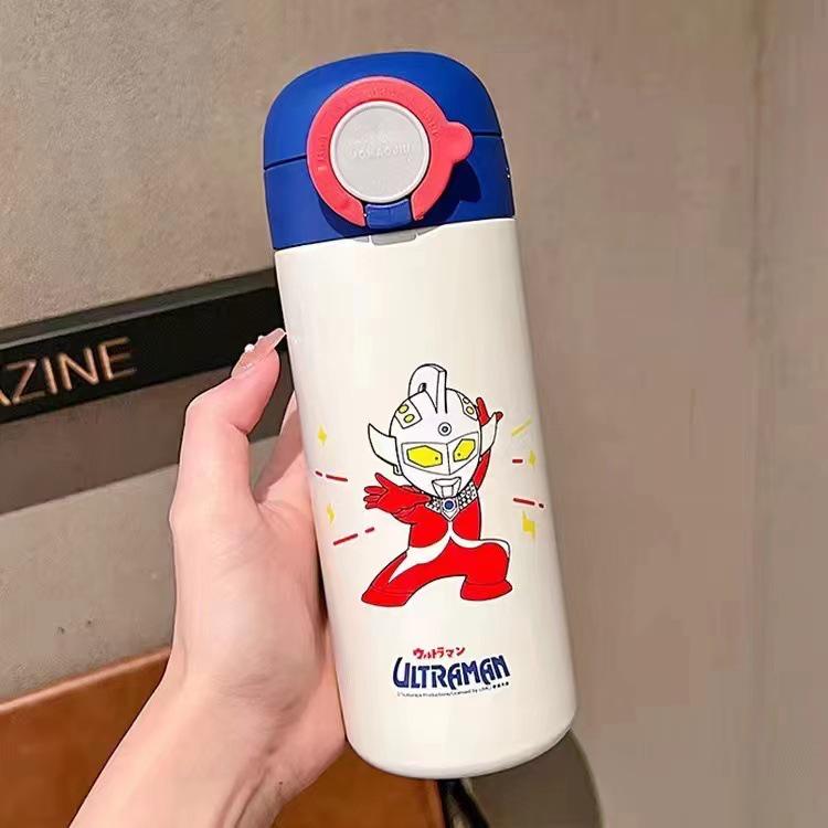Детская термобутылка Ultraman с соломинкой - класс 316 для школьников