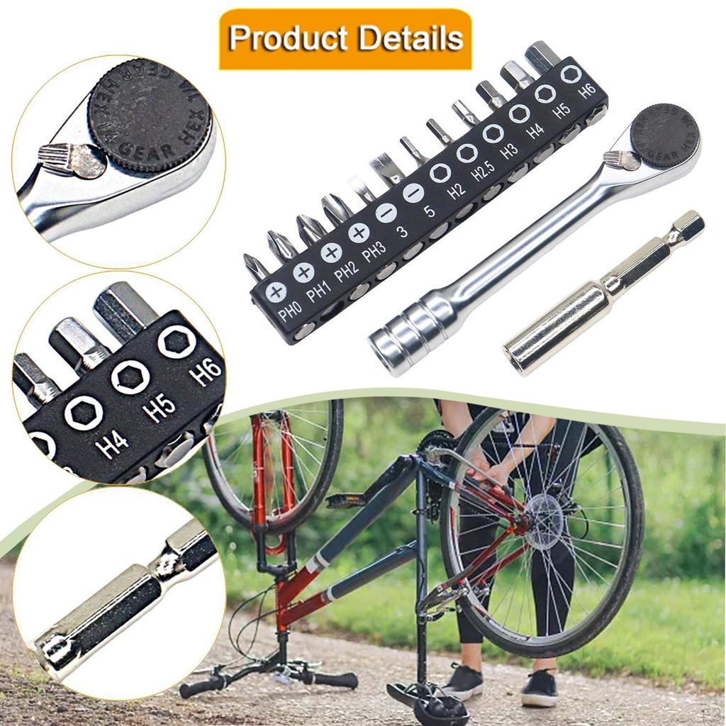 Mini Ratchet Screwdriver 1/4 Inch Offset Reversible Low Profile Household Small