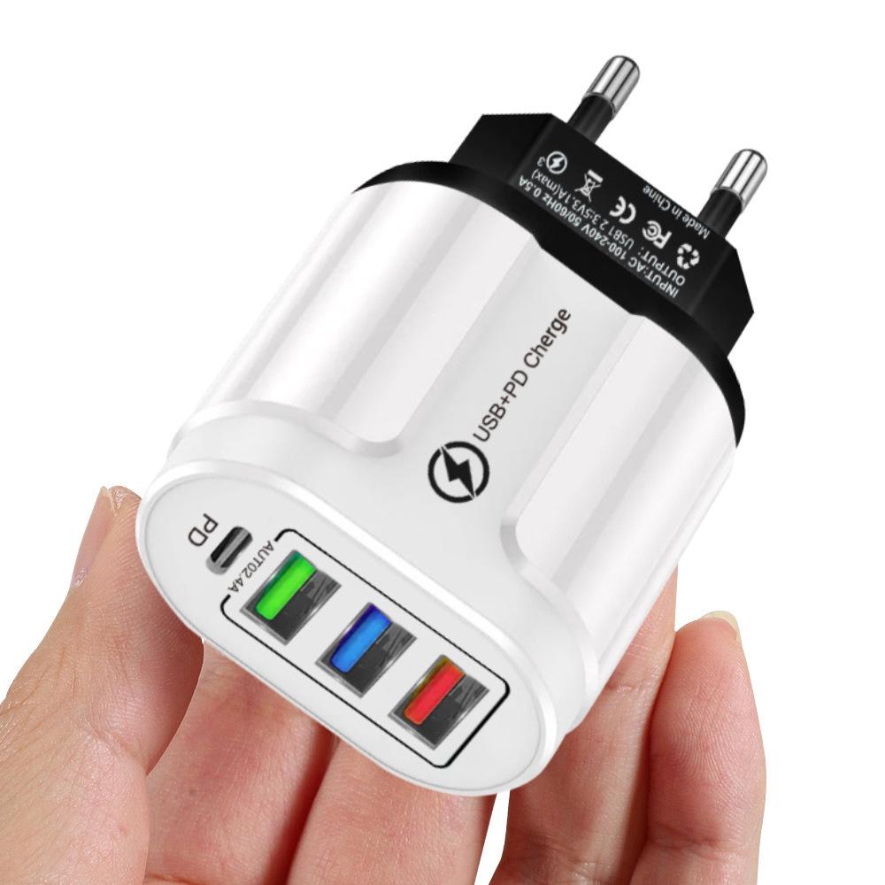 Многопортовое зарядное устройство GaN Европейского стандарта PD33W QC3.0 с быстрой зарядкой 9В/12В