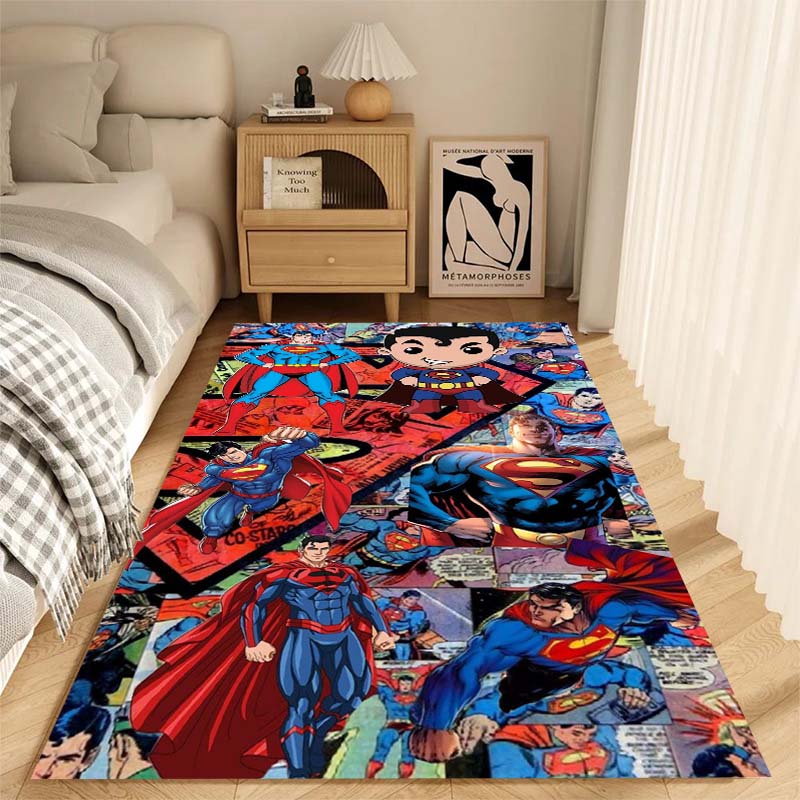 Cartoon Superman anti-slip rug for living room, soft and comfortable, suitable for bedrooms, children's playrooms, sofas, etc.,