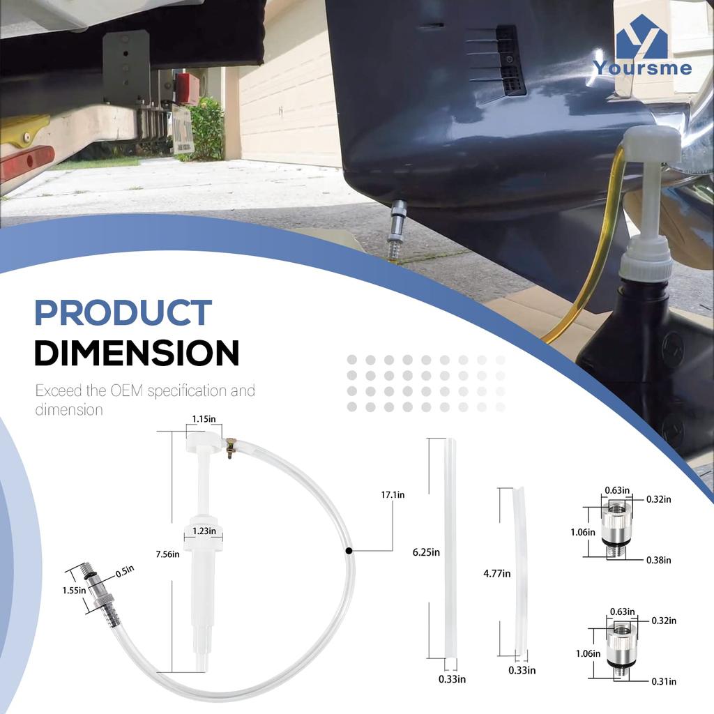 Yoursme Upgraded Lower Unit Gear Pump for Standard Quart Bottle, 3/8" 8mm 10mm